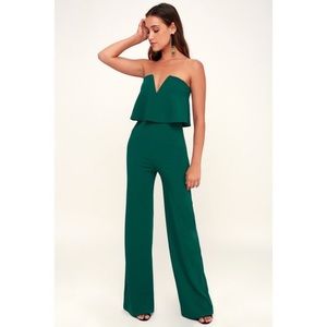 Lulu’s Power of Love Emerald Green Jumpsuit